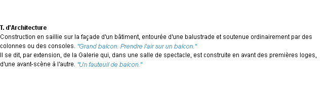 Définition balcon ACAD 1932