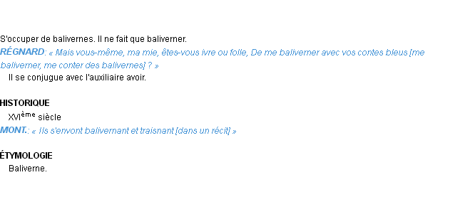 Définition baliverner Emile Littré