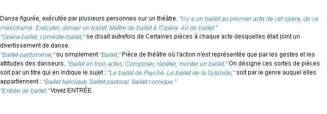 Définition ballet ACAD 1932