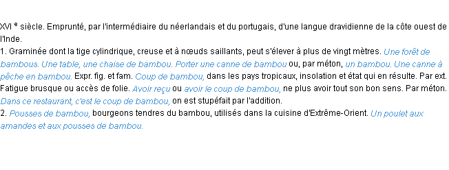 Définition bambou ACAD 1986