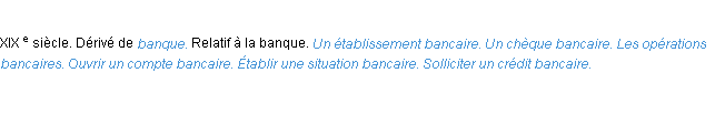 Définition bancaire ACAD 1986