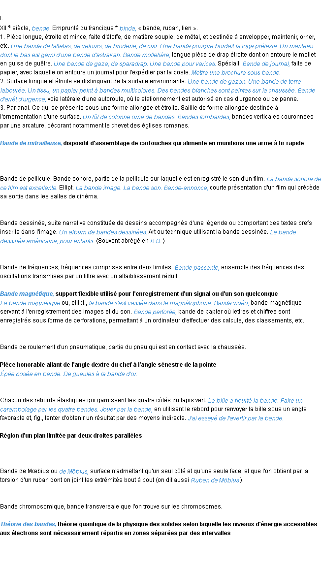Définition  Bande magnétique