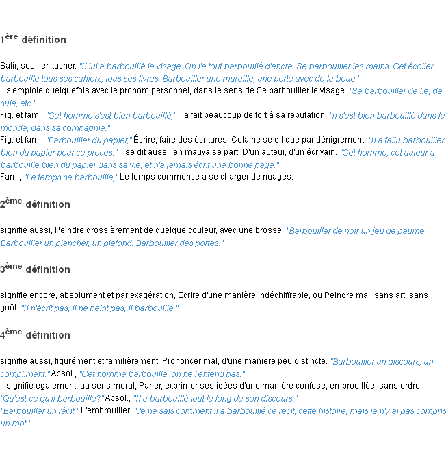 Définition barbouiller ACAD 1835