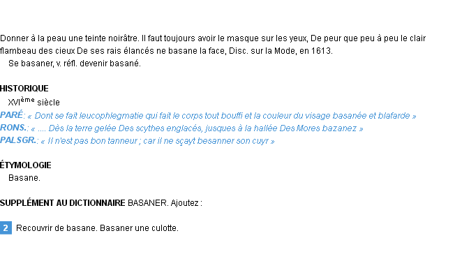 Définition basaner Emile Littré