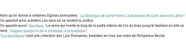 Définition basilique ACAD 1798