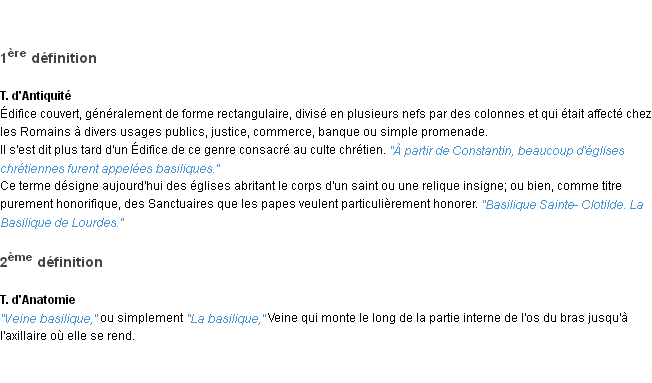 Définition basilique ACAD 1932