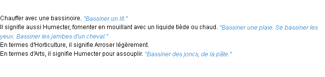 Définition bassiner ACAD 1932