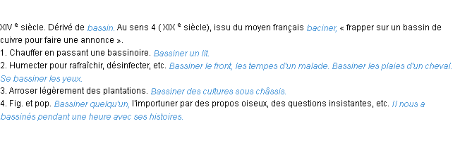 Définition bassiner ACAD 1986