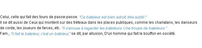 Définition bateleur ACAD 1835