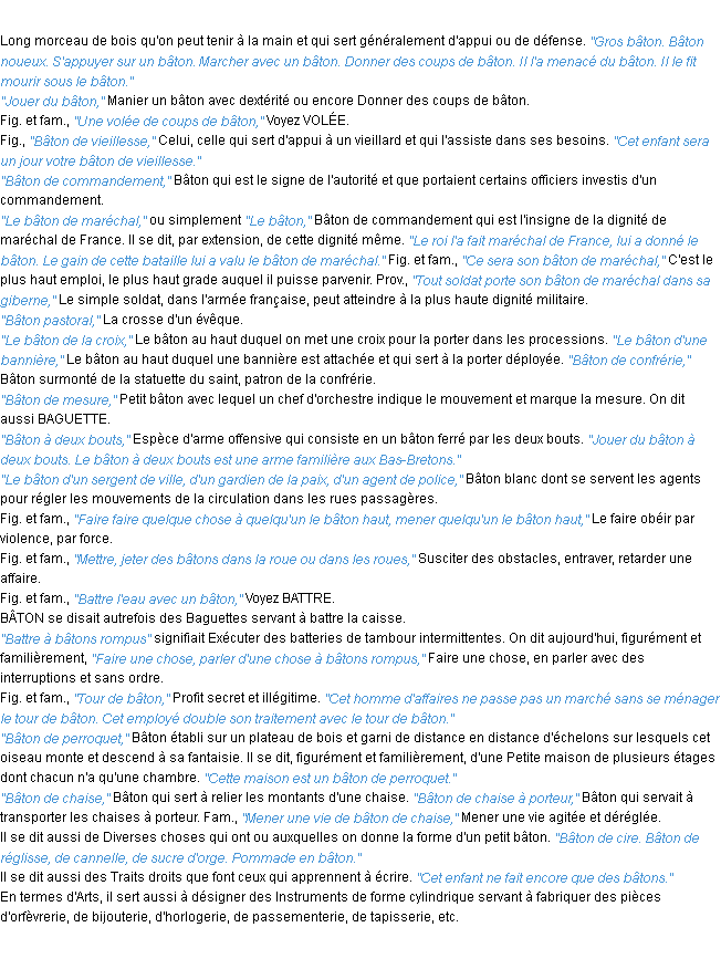 synonyme baton