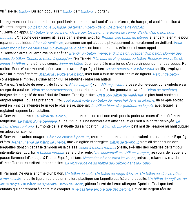 synonyme baton