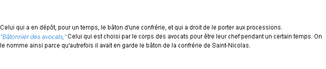 Définition bâtonnier ACAD 1835