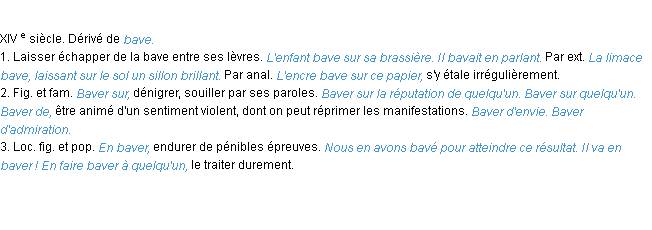 Définition baver ACAD 1986