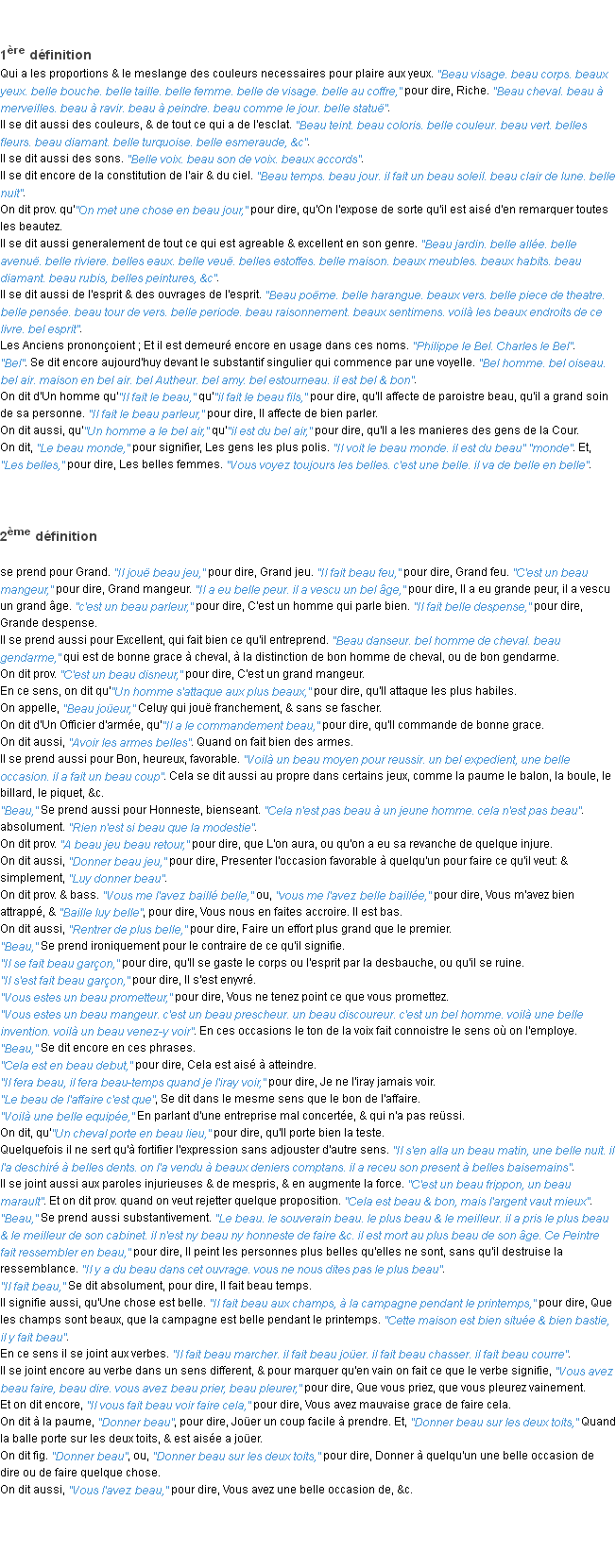 Définition beau ACAD 1694
