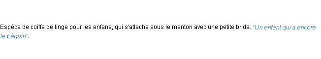 Définition béguin ACAD 1798