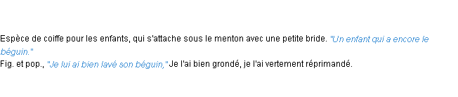 Définition béguin ACAD 1835