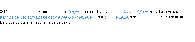 Définition belge ACAD 1986