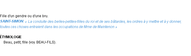 Définition belle-petite-fille Emile Littré