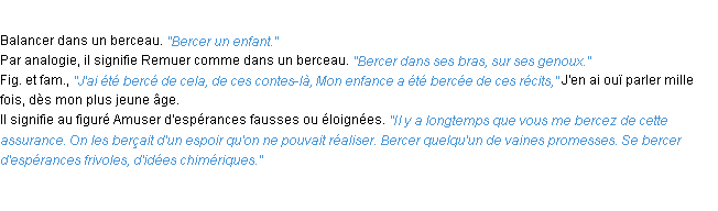 Définition bercer ACAD 1932