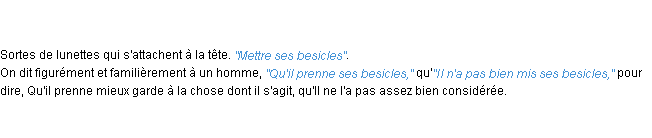 Définition besicles ACAD 1798