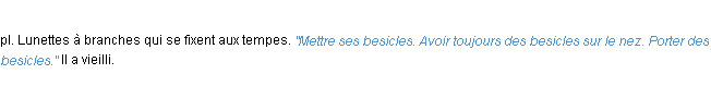Définition besicles ACAD 1932