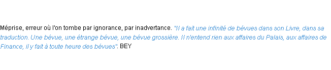 Définition bévue ACAD 1798
