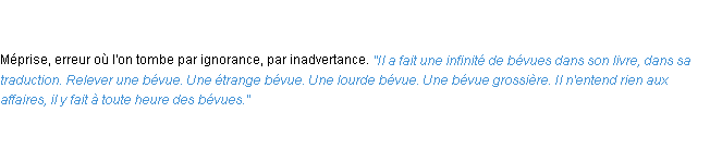Définition bévue ACAD 1835