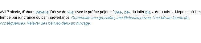 Définition bévue ACAD 1986