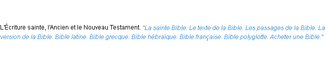 Définition bible ACAD 1835