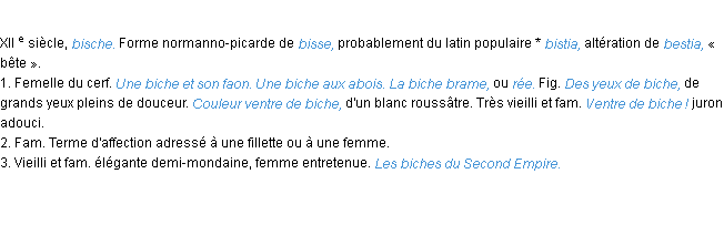 Définition biche ACAD 1986