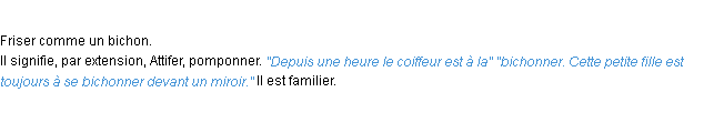 Définition bichonner ACAD 1932