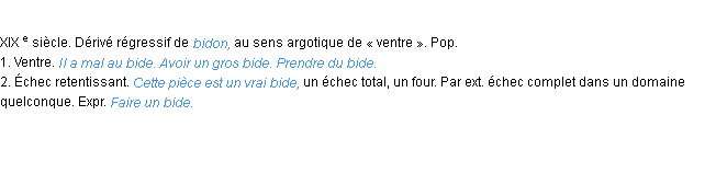 Définition bide ACAD 1986