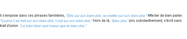 Définition bien-dire ACAD 1835