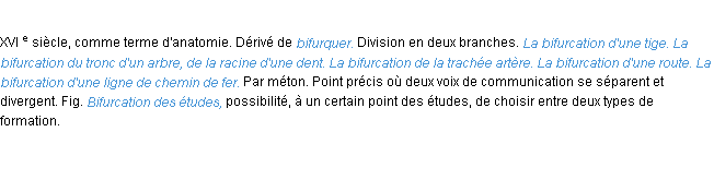 Définition bifurcation ACAD 1986