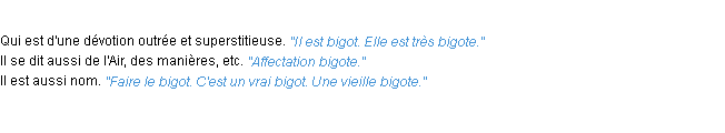 Définition bigot ACAD 1932