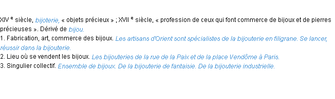 Définition bijouterie ACAD 1986