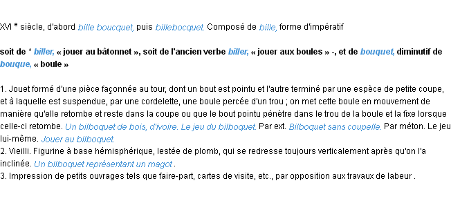 Définition bilboquet ACAD 1986