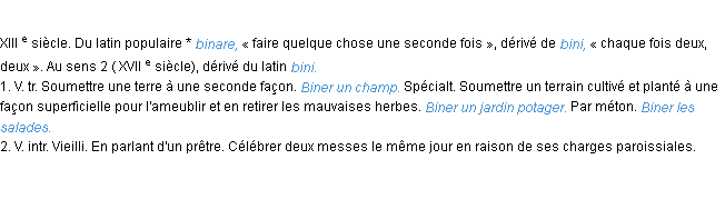 Définition biner ACAD 1986