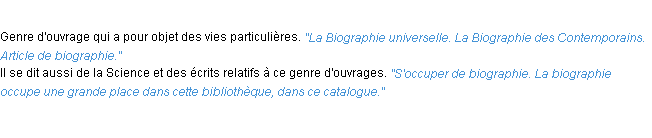 Définition biographie ACAD 1932