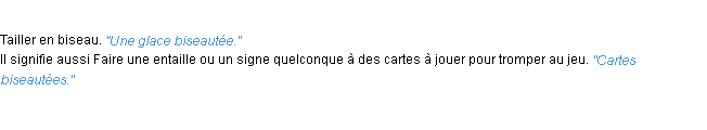 Définition biseauter ACAD 1932