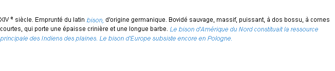 Définition bison ACAD 1986