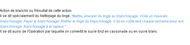 Définition blanchissage ACAD 1932