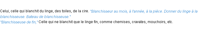 Définition blanchisseur ACAD 1932