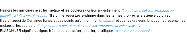 Définition blasonner ACAD 1932