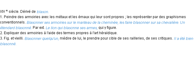 Définition blasonner ACAD 1986