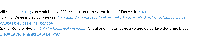 Définition bleuir ACAD 1986