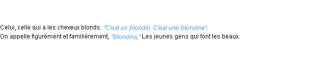 Définition blondin ACAD 1798