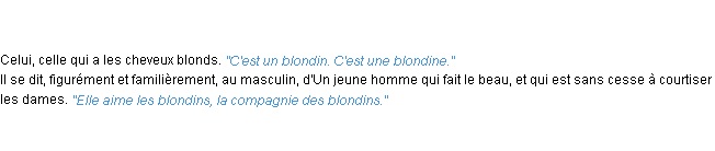 Définition blondin ACAD 1835