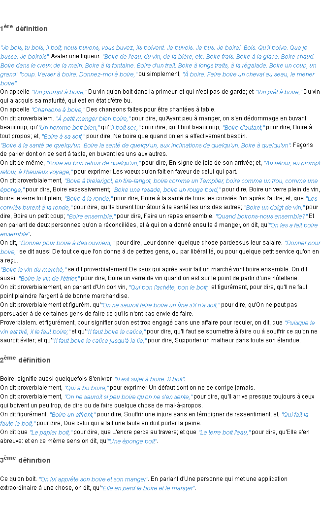 Définition boire ACAD 1798