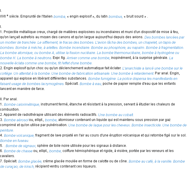 Définition bombe ACAD 1986